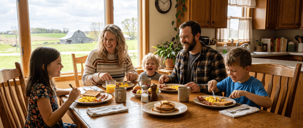 A family eating eggs every day benefits grandly.