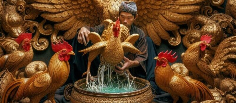 An ancient ritual using roosters as the guests of honor